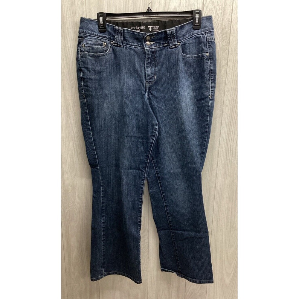 LANE BRYANT Women's (Size 18) Button Zip Blue Jeans Pockets Stretch